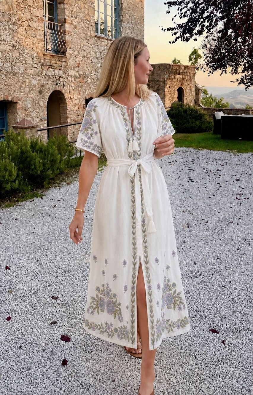 NWT Limited Edition AERIN x Julia Amory embroidered CORDELIA COATUE DRESS, XS $2